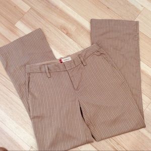 GAP Straight Fit High Waisted Tan Striped Trousers